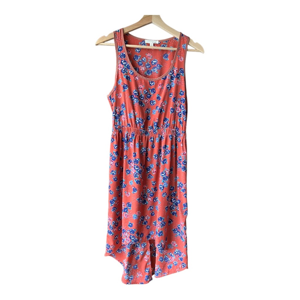 Lush Dress Floral Hi-Low sleevelesss sundress western prairie pink size M